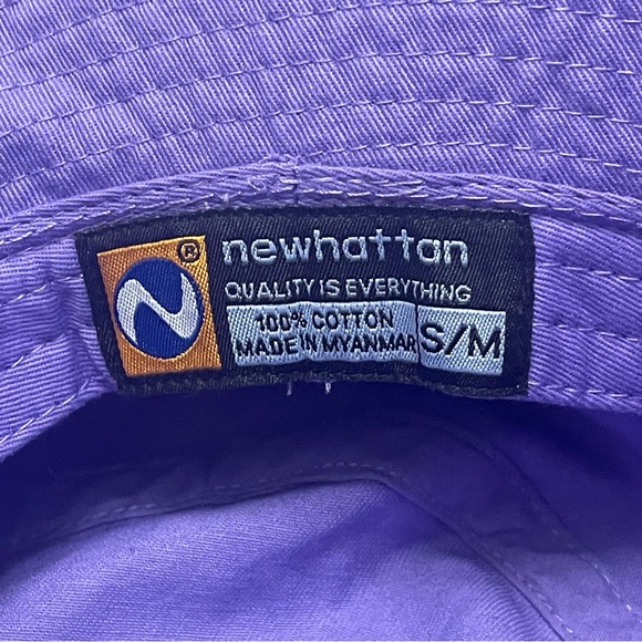 NWT The Hat Depot Bucket Sun Hat 100% Cotton Long Brim lavender sz S/M - Picture 5 of 5